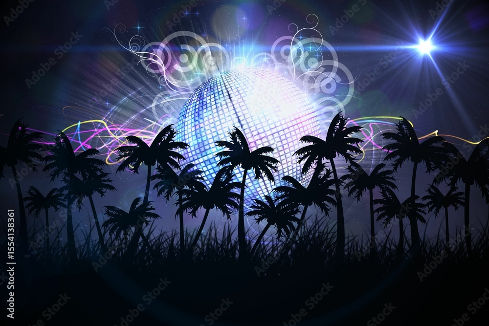 Obraz premium Digitally generated palm tree background