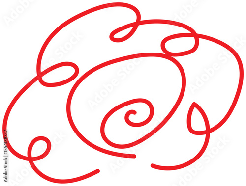 Handwritten circle mark. Vector. Simple mark, icon. red. Correct. Answer. Hana-maru. Circle. Checked. Okay.