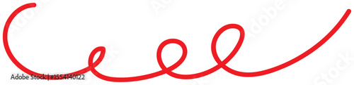 Handwritten curly lines. Vector. Simple lines. Separate. Round. Flexible. Light.
