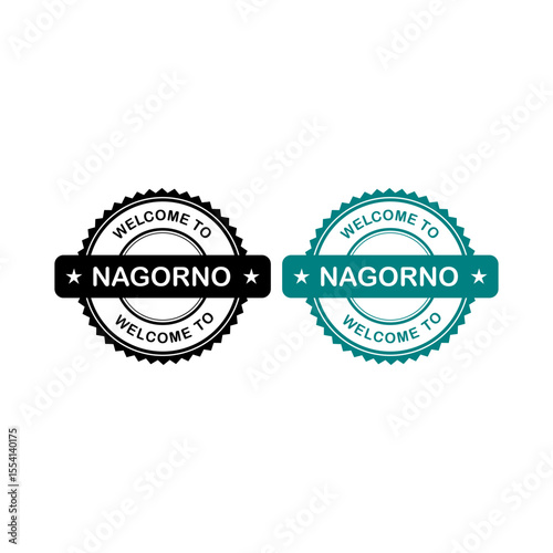 Welcome to Nagorno vector logo stamp. Ideal for travel and tourism content.