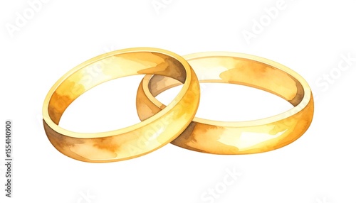 Watercolor wedding rings