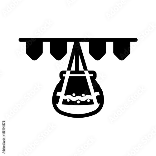 Vector solid black icon for Water pot