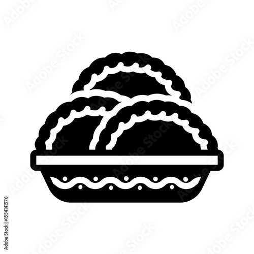 Vector solid black icon for Sweet dish