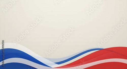 Abstract Wavy Background with Red, White, and Blue Color Scheme