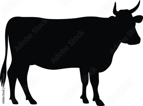 Cow silhouette, Black cow silhouette, animal silhouette