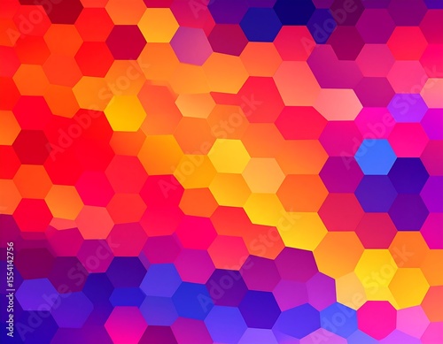 Vibrant abstract hexagon pattern