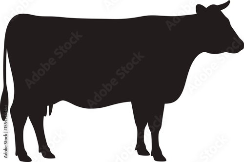 Cow silhouette, Black cow silhouette, animal silhouette