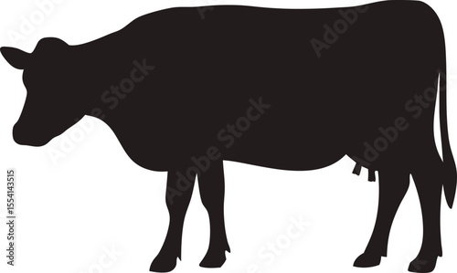 Cow silhouette, Black cow silhouette, animal silhouette