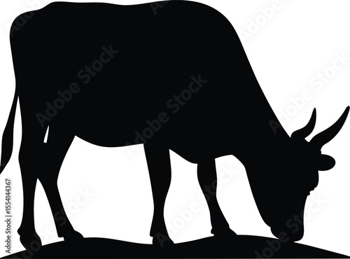 Cow silhouette, Black cow silhouette, animal silhouette