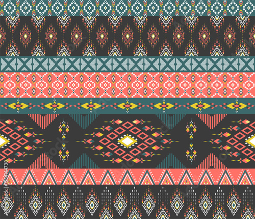 Geometric Ethnic Pattern Oriental Native Aztec Navajo Tribal Traditional Seamless Pattern Ornament Design for background, rug, wallpaper, wrapping, cloth, fabric, textile, decorative, embroidery