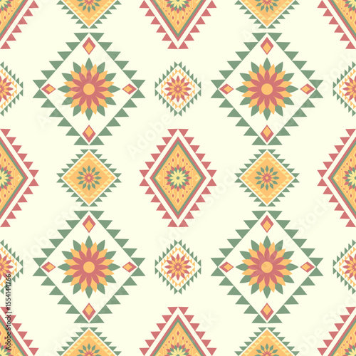Aztec Native Seamless Pattern Ethnic Ornament Tribal Fabric Navajo Geometric Traditional Print Design for background, rug, wallpaper, wrapping, cloth, fabric, textile, decorative, embroidery style