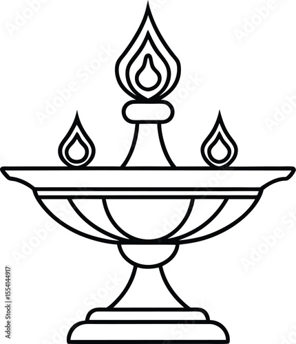 Traditional Festival Lamp Vector with Line Art Detailing