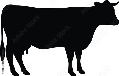 Cow silhouette, Black cow silhouette, animal silhouette
