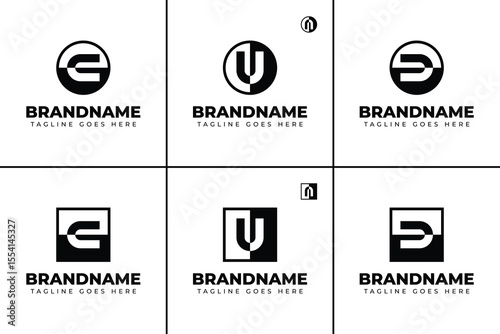 Letter C D U N Circle and Square Logo, symbolizing balance, unity, and modern design