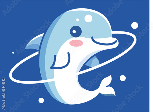 cute dolphins, cute dolphin illustration swimming