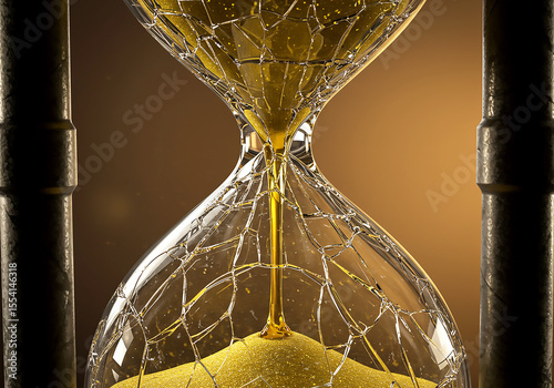 Shattered Time A Broken Hourglass Symbolising Fragile Time and Renewable Resources