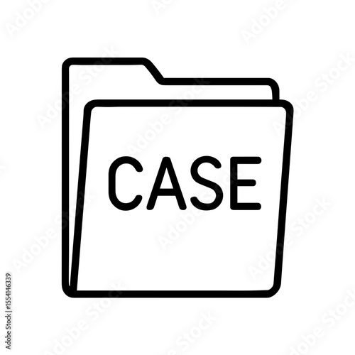 Case folder icon representing legal or criminal documentation – outline version