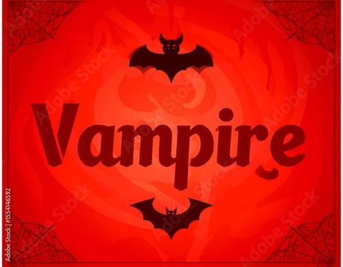 Vampire-themed poster with blood-red gradients