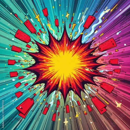 Comic style explosion background