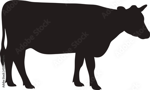 Cow silhouette, Black cow silhouette, animal silhouette