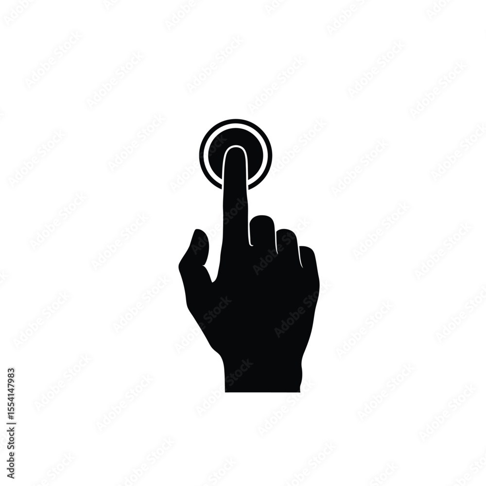Obraz premium hand click button flat vector