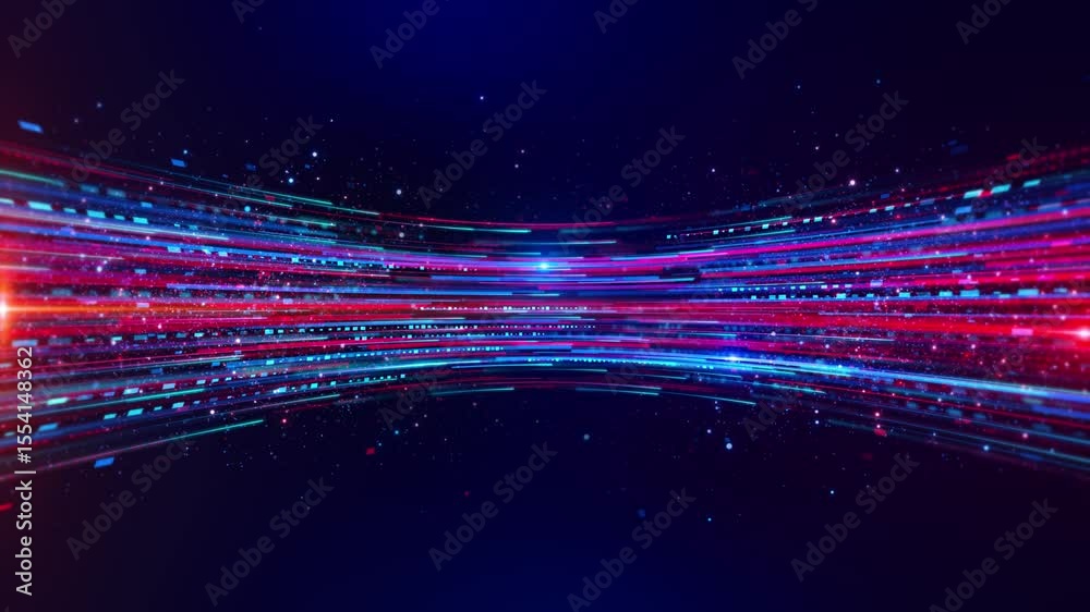 Flowing stream of binary code in hues, data transfer and technology programming virtual advanced coding innovation and encryption of artificial intelligence matrix digital networks and data transfer