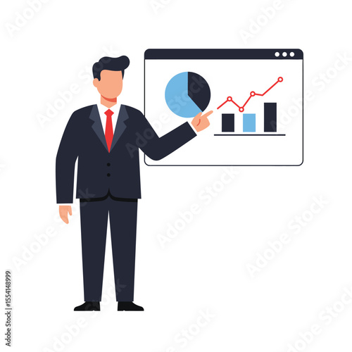 businessman with chart