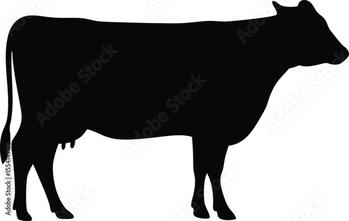 Cow silhouette, Black cow silhouette, animal silhouette