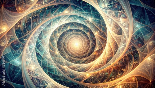 Abstract Glowing Spiral Design