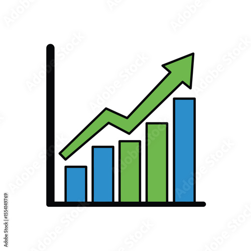 business graph with arrow