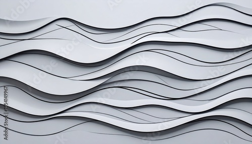 Abstract Gray And White Wave Pattern Design