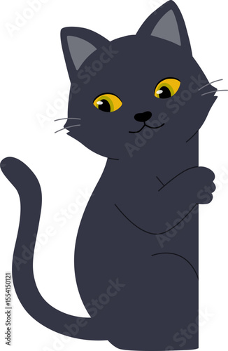 Cute Black Cat Peeking