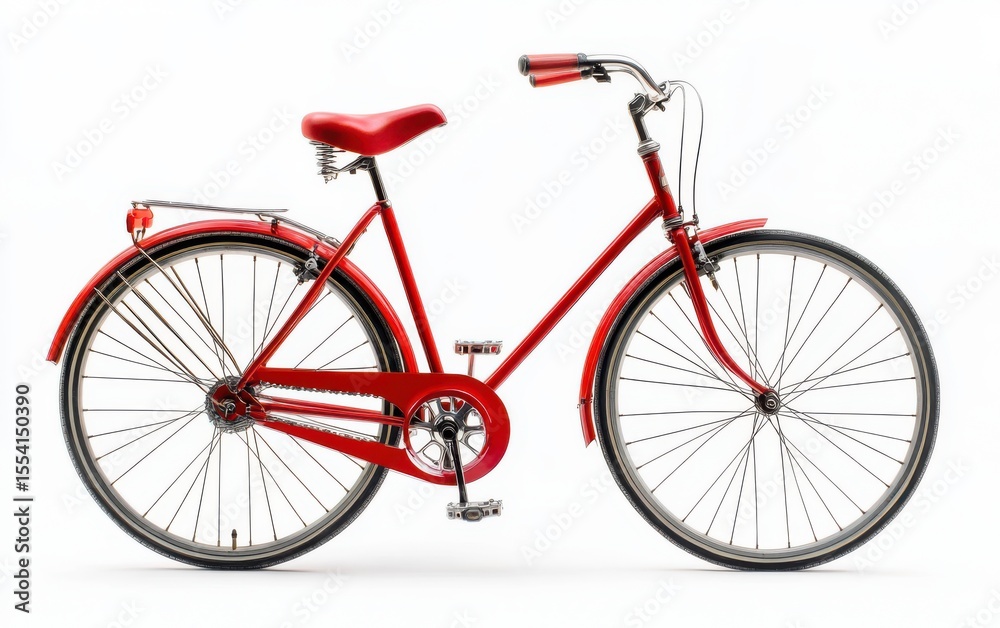 Fototapeta premium Red bicycle isolated