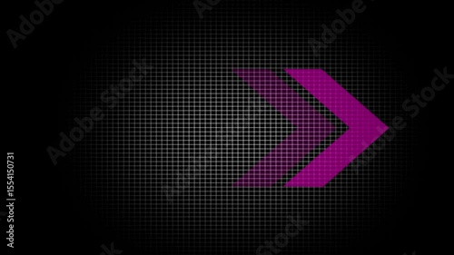 Arrow Loop Animation direction concept. arrow loading icon concept animation. Neon sign Arrows Animation of pink light spreading from the center with a black background.4k, video,