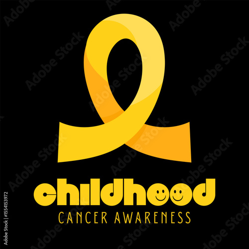 Holding a yellow ribbon in support of childhood cancer