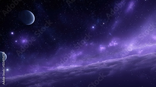 Mesmerizing Vibrant Nebula with Celestial Planets in a Starry Sky