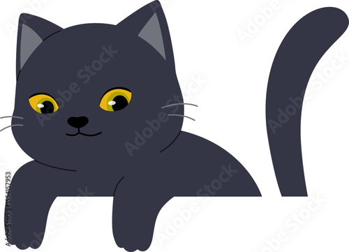Cute Black Cat Peeking