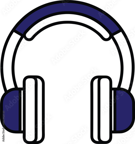 Outline icon of headphone on a white background