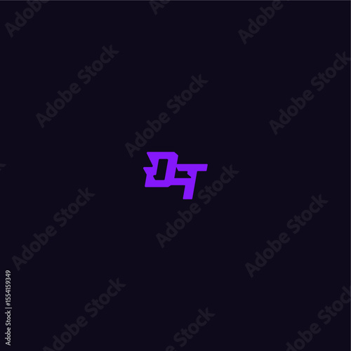 techno sport logo DT cool and sporty design with bold monogram style letter