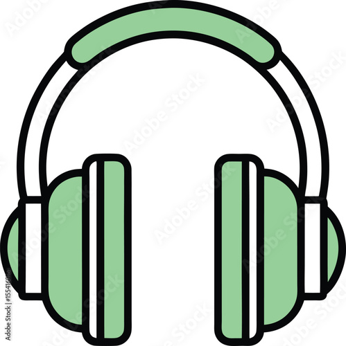 Outline icon of headphone on a white background