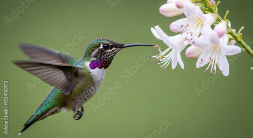 hummingbird on a flower Generative AI	
