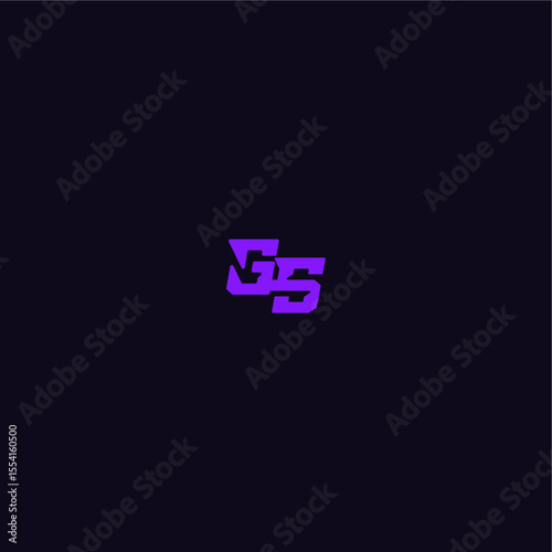 techno sport logo with bold monogram style letter cool and sporty design GS