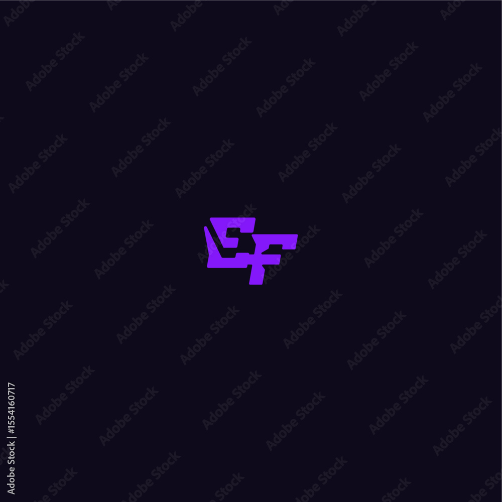 techno sport logo EF cool and sporty design with bold monogram style letter techno sport logo EF cool and sporty design with bold monogram style letter