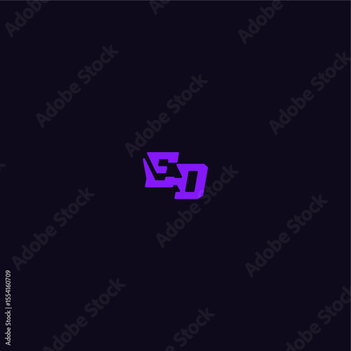 techno sport logo ED cool and sporty design with bold monogram style letter
