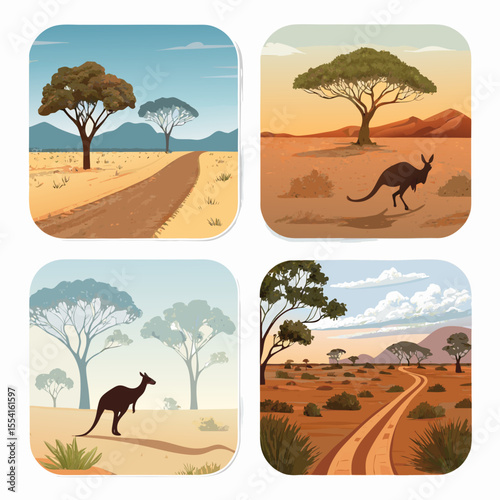 australian outback style android icons            
