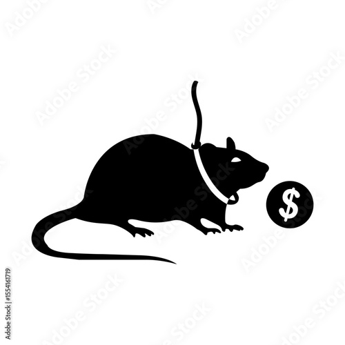 silhouette image of a mouse with money