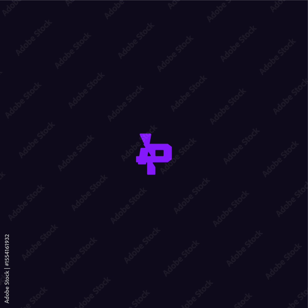 Obraz premium techno sport logo with bold monogram style letter cool and sporty design IP