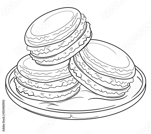 macaron biscuit snack on a serving plate
