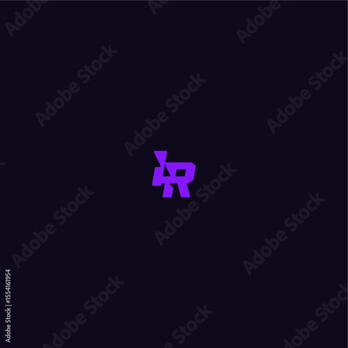 techno sport logo with bold monogram style letter cool and sporty design IR