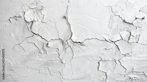 White Grainy Chalk Texture Background with Rough Irregular Hole, Vintage Damaged Surface for Design Overlay, Mockup Reveal, or Artistic Presentation